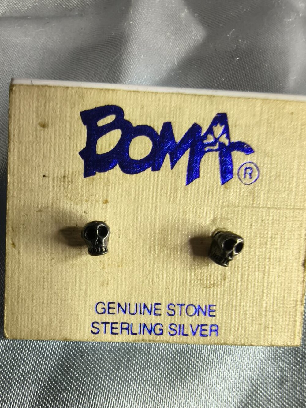 Sterling 925 Boma Skull Head Earrings